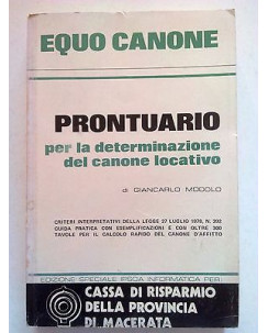 Modolo: Equo Canone. Prontuario Cassa Risparmio Matera [SR] A72