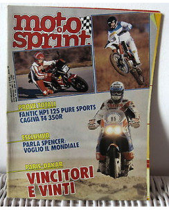 Motorsprint N. 6 Anno XII fantic HP1 125 Cagiva T4 350R  Paris-Dakar 
