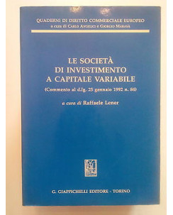 Lener: Le Società di Investimento a Capitale Variabile ed. Giappichelli A23