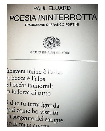 Paul Eluard: Poesia Ininterrotta Ed. Einaudi [RS] A48 