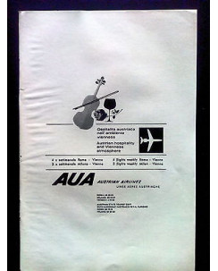 P69.003 Pubblicità Advertising AUA AUSTRIAN AIRLINES LINEE AEREE * 1969