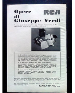 P69.004 Pubblicità Advertising RCA OPERE DI GIUSEPPE VERDI * 1969