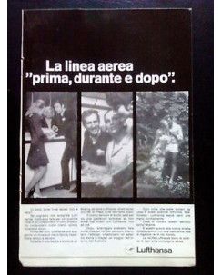P69.006 Pubblicità Advertising LUFTHANSA "PRIMA DURANTE E DOPO" * 1969