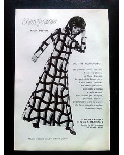 P69.008 Pubblicità Advertising ELVIRA GRAMANO HAUTE COUTURE ATELIER * 1969