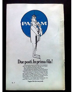 P69.011 Pubblicità Advertising PAN AM - DUE POSTI. IN PRIMA FILA! * 1969