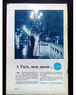 P69.012 Pubblicità Advertising PAN AM - A PARIS, MON AMOUR... * 1969