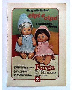 P71.002 Pubblicità Advertising CIPI' E CIPA' I MINIBABY FURGA * 1971 *