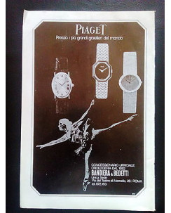 P71.012 Pubblicità Advertising OROLOGERIA BANDIERA & BEDETTI CONC. PIAGET * 1971