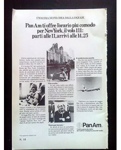 P71.015 Pubblicità Advertising PAN AM - VOLO 11 PER NEW YORK * 1971