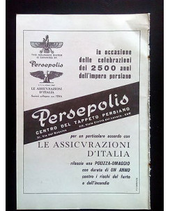P71.016 Pubblicità Advertising PERSEPOLIS CENTRO DEL TAPPETO PERSIANO * 1971