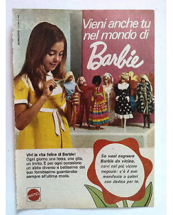 P72.011 Pubblicità Advertising VIENI ANCHE TU NEL MONDO DI BARBIE! * 1972 *