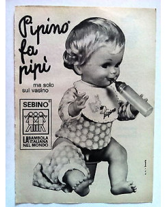 P72.017 Pubblicità Advertising PIPINO FA PIPI' SUL VASINO - SEBINO * 1972 *