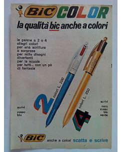 P72.016 Pubblicità Advertising BIC COLOR LA QUALITA' BIC ANCHE A COLORI * 1972 *