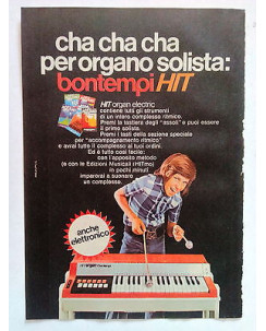 P72.021 Pubblicità Advertising BONTEMPI HIT CHA CHA CHA PER ORGANO SOLISTA *1972