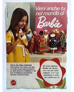 P72.024 Pubblicità Advertising VIENI ANCHE TU NEL MONDO DI BARBIE! * 1972 *