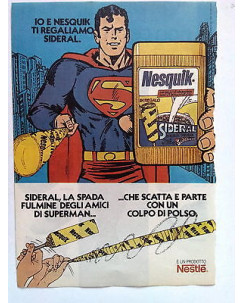 P72.030 Pubblicità Advertising NESQUIK - SUPERMAN E LA SPADA SIDERAL * 1972 *