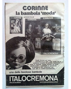 P74.004 Pubblicità Advertising CORINNE - BAMBOLA MODA ITALOCREMONA * 1974 *