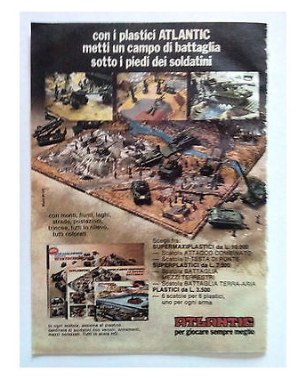 P74.005 Pubblicità Advertising ATLANTIC - PLASTICI PER CAMPO DI BATTAGLIA * 1974