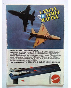 P78.013 Pubblicità Advertising LANCIA AEREI MATTEL - MIG 21 RED CHINA * 1978 *