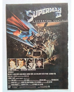 P80.028 Pubblicità Advertising SUPERMAN II L'AVVENTURA CONTINUA - FILM * 1980 *