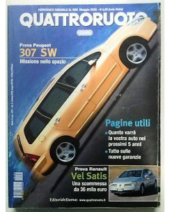 Quattroruote N. 559 Maggio 2002: Peugeot 307 SW  Pagine Utili  Renault Vel Satis