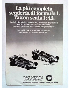 P81.067 Pubblicità Advertising YAXON F1 ALFA ALFA 179 - ALFA MALBORO 179 * 1981