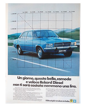 P.70.04 Pubblicita' Advertising Opel Rekord Diesel 1970 Clipping Riv.Turismo
