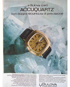 P.70.05 Pubblicita' Advertising Bulova Accuquartz Orologi 1970 Clipping Riv.Tur.