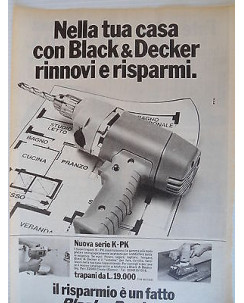 P.70.06 Pubblicita' Advertising Black & Decker Trapani 1970 Clipping Riv.Turismo