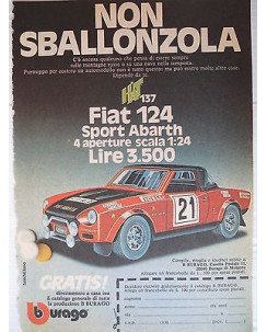 P.70.08  Pubblicita' Advertising Burago Fiat 124 sport 1970 Clipping fumetto