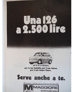 P.70.08 Pubblicita' Advertising Maggiore Autonoleggio 1970 Clipping Riv.Turismo