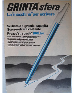 P.70.09  Pubblicita' Advertising Grinta penna sfera  1970 Clipping fumetto