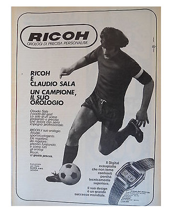 P.70.10 Pubblicita' Advertising Ricoh Orologi Claudio Sala 1970 Clipping R.Tur.