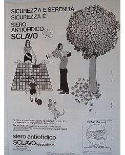 P.70.11 Pubblicita' Advertising Sclavo siero antiofidico 1970 Clipping R.Turismo