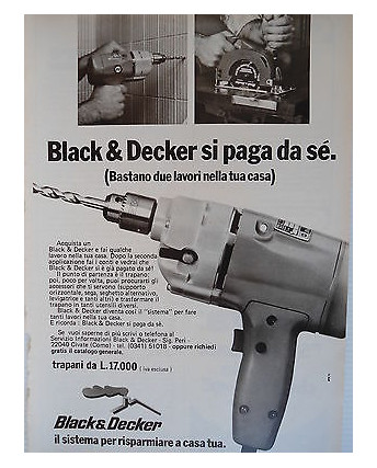 P.70.13 Pubblicita' Advertising Black & Decker Trapani 1970 Clipping Riv.Turismo