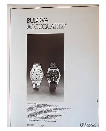 P.70.17 Pubblicita' Advertising Bulova Accuquartz Orologi 1970 Clipping Riv.Tur.
