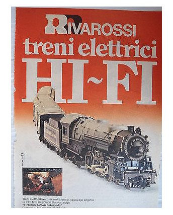 P.70.18  Pubblicita' Advertising Rivarossi Treni elettrici 1970 Clipping fumetto