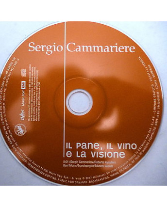 CD16 76 SERGIO CAMMARIERE: Il pane, il vino e la visione - PROMO - EMI 2007