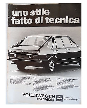 P.70.21 Pubblicita' Advertising Volkswagen Passat Auto 1970 Clipping Riv.Turismo