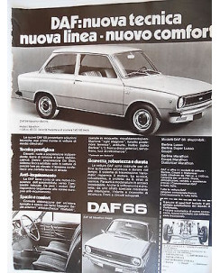 P.70.22 Pubblicita' Advertising DAF 66 automobili 1970 Clipping Riv.Turismo