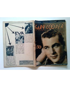Gary Cooper Il Fiero Taciturno * Suppl. Excelsior nov. 1933 FC