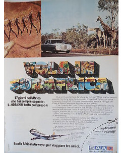 P.70.23 Pubblicita' Advertising SAA South African Airways 1970 Clipping Riv.Tur.