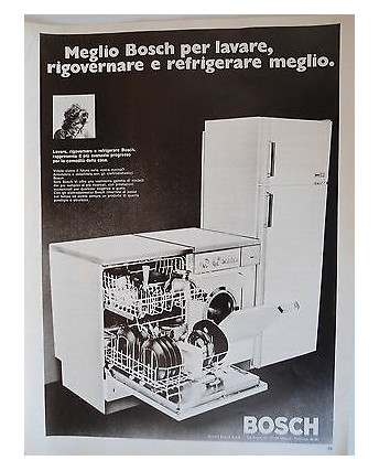 P.70.24 Pubblicita' Advertising Bosch elettrodomestici 1970 Clipping Riv.Turismo