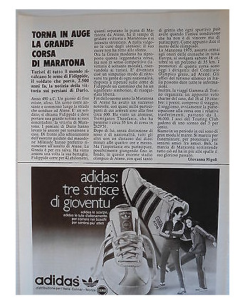 P.70.27 Pubblicita' Advertising Adidas scarpe ginnastica 1970 Clipping R.Turismo