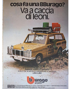 P.70.29  Pubblicita' Advertising Burago Range Rover Safari 1970 Clipping fumetto