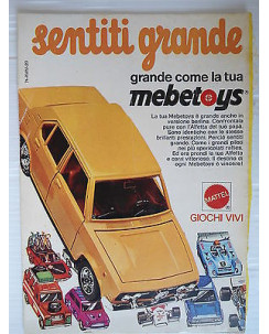 P.70.30  Pubblicita' Advertising Mattel Mebetoys Berlina 1970 Clipping fumetto