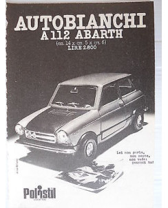 P.70.31  Pubblicita' Advertising Polistil Autobianchi A112 1970 Clipping fumetto