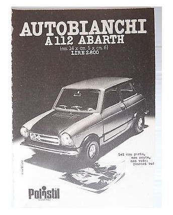 P.70.31  Pubblicita' Advertising Polistil Autobianchi A112 1970 Clipping fumetto