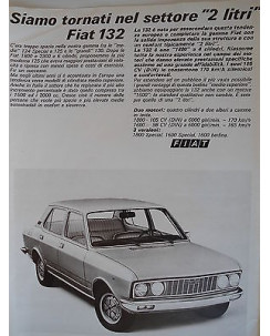 P.70.32 Pubblicita' Advertising FIAT 132 automobili 1970 Clipping Riv.Turismo