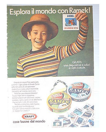 P.70.33  Pubblicita' Advertising Kraft Ramek Formaggini  1970 Clipping fumetto